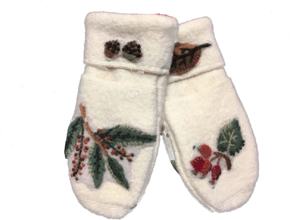 Picture of White Mittens on Dark Background